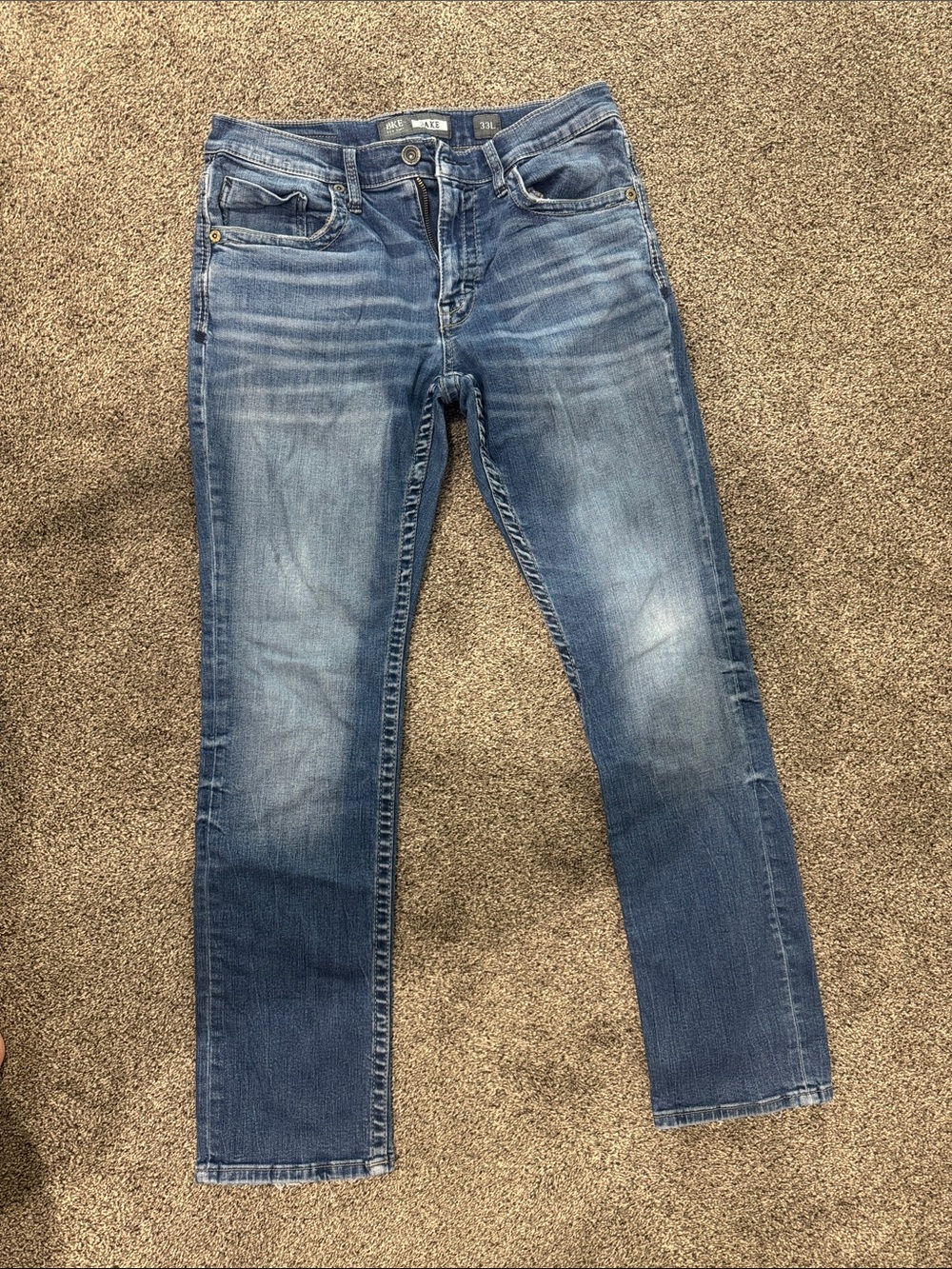 BKE Men’s Straight Jeans - Medium Blue Wash